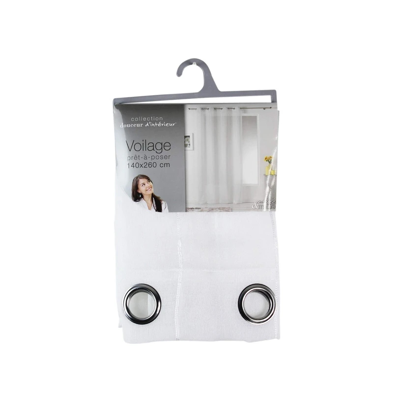 Douceur d'Intérieur Linahe Net Curtain with Eyelets 140 x 260 cm Sand White