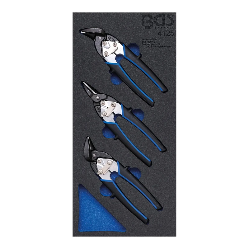 BGS 4125 | Tool Tray 1/3: Stubby Bodywork Metal shears | 3 pcs.