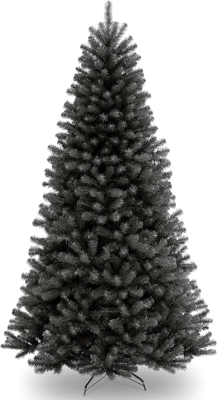 National Tree Company Artificial Full Christmas Tree, Black, North Valley Spruce, Includes Stand, 7.5 Feet
