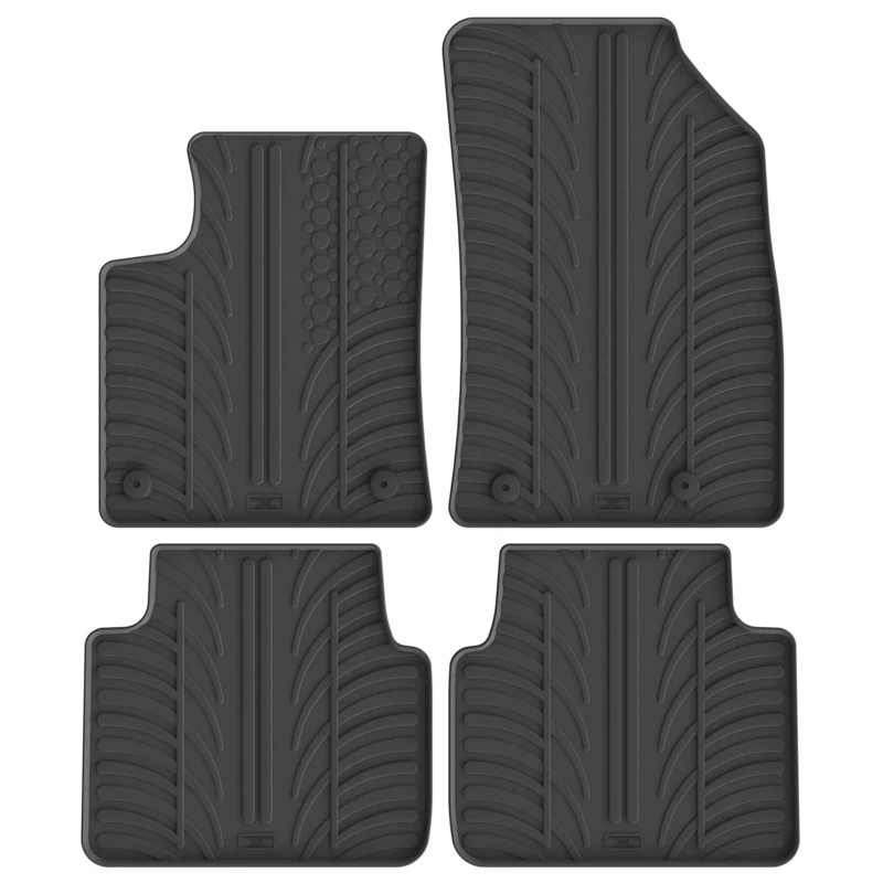 Gledring Rubber car mats set LHD compatible with Opel Crossland X 6/2017-1/2021 (T profile 4-pieces + mounting clips)