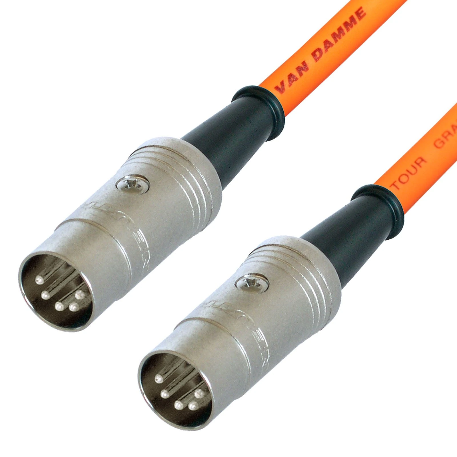 Van Damme Midi Lead 5 Pin Din Phantom Power Synth, Interface, Foot Switch Cable (2 m, Orange)