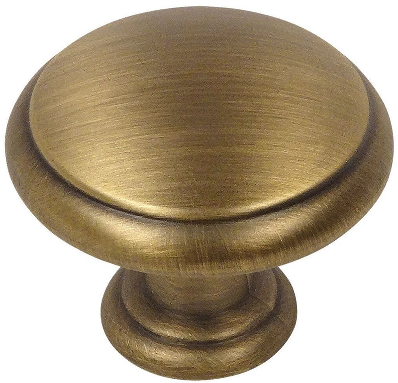 Cosmas 25 Pack 5422BAB Brushed Antique Brass Cabinet Hardware Mushroom Knob