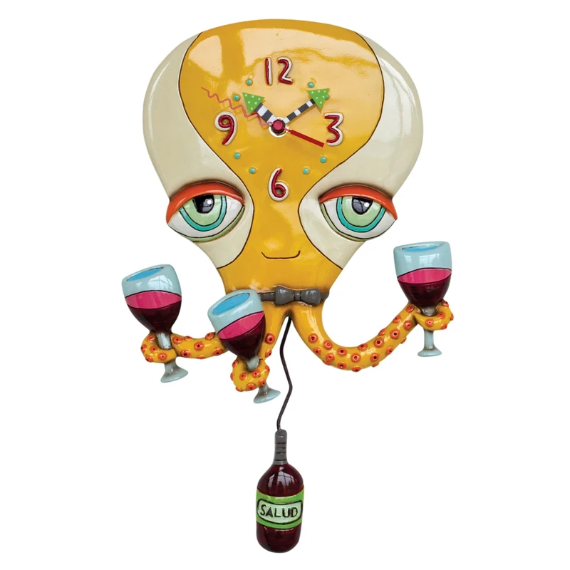 Allen Designs Happy Hour Clock (octopus with wine)