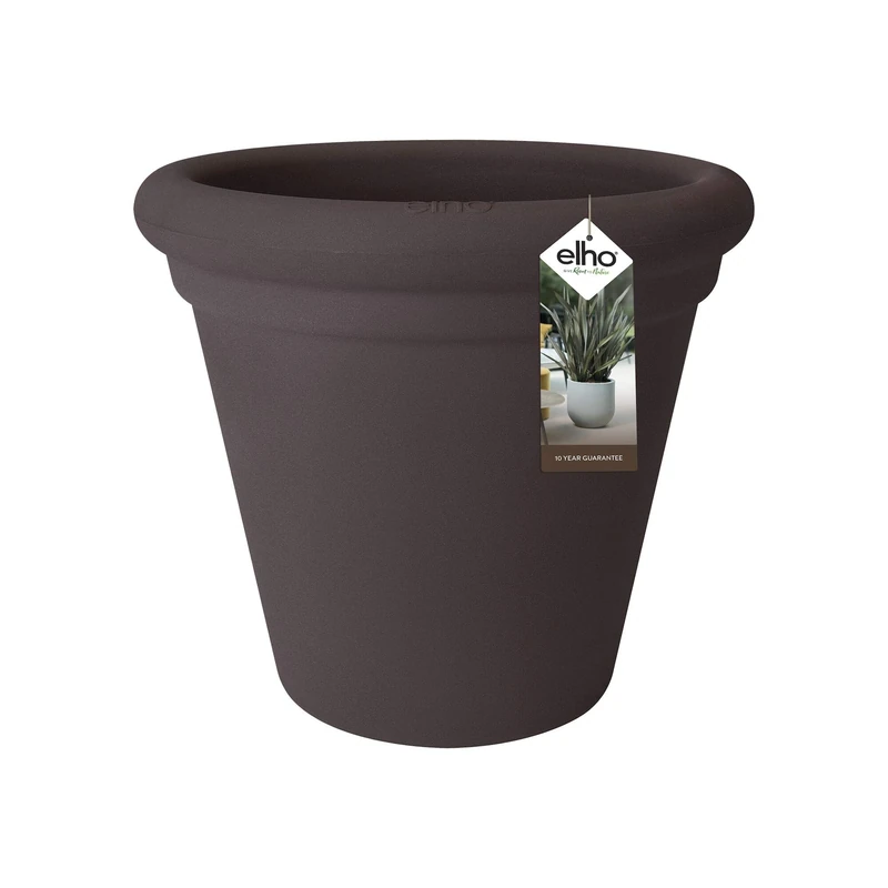 Elho Allure Doppio 120 - Flower Pot - Bark Brown - Indooroutdoor - Ø 118 x H 107 - Made with recycled materials