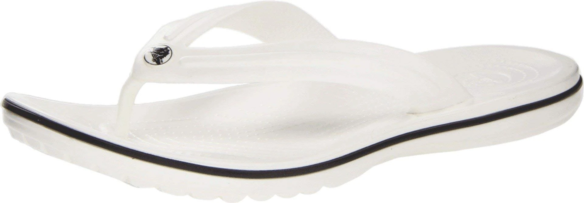 Crocs Unisex Crocband Flip Flip Flops, White Black, 7 UK Men/ 8 UK Women