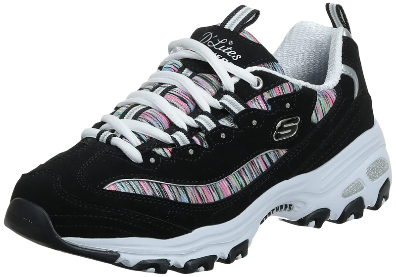 Skechers Womens D Lites Interlude Coated Leather Black Multi Trainers 6.5 UK - Image 1
