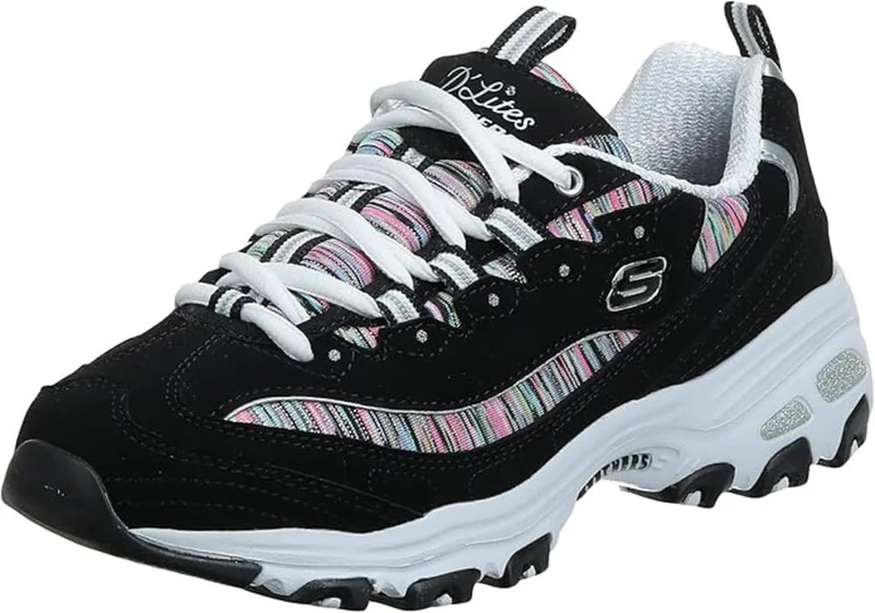 Skechers Sport Women's DLites Interlude Sneaker,Black/Multi,5.5 M US