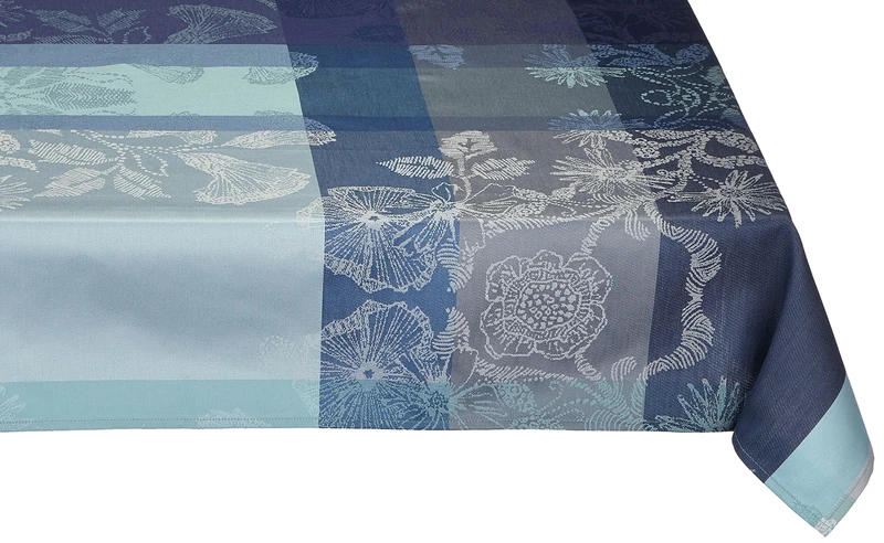 Garnier Thiebaut Mille Fiori Tablecloth, Cotton, Givre, 180 x 250 cm