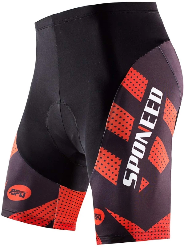 sponeed Men's Cycling Shorts Padded Bicycle Riding Pants Bike Biking Clothes Cycle Wear Tights, Red, Medium