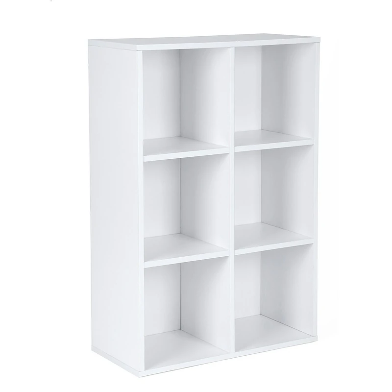 VASAGLE Bookcase, Bookshelf, Storage Shelf with 6 Compartments, Standing Shelf, Cube Shelf, for Living Room, Home Office, Dinning Room, Cloud White LBC203D