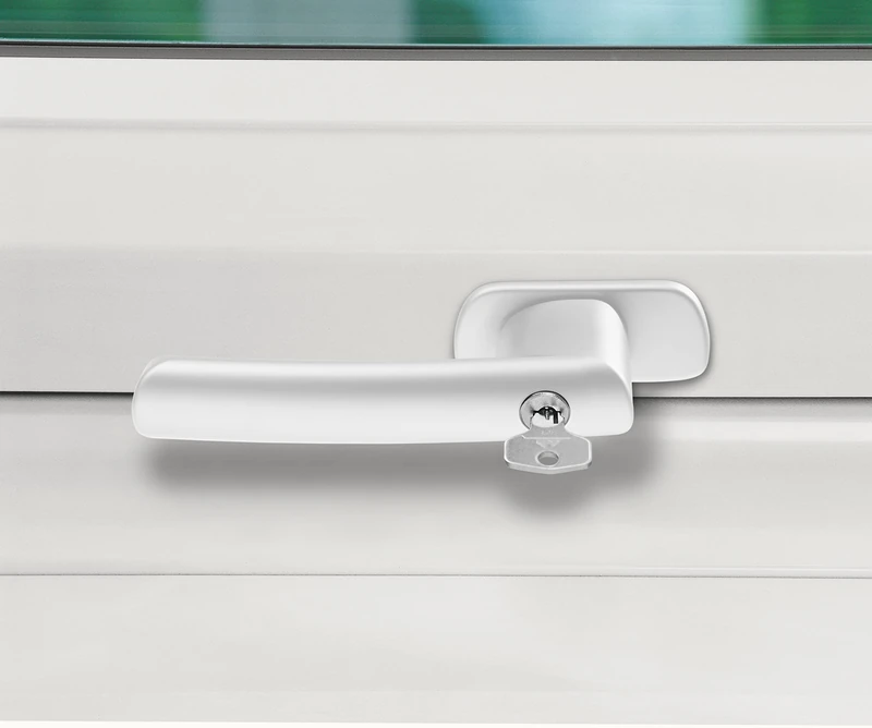 Roto Original Window Handle, Window Handle for roof Windows of The R6 and R8 Series, Plastic, Lockable with Key, Colour: White