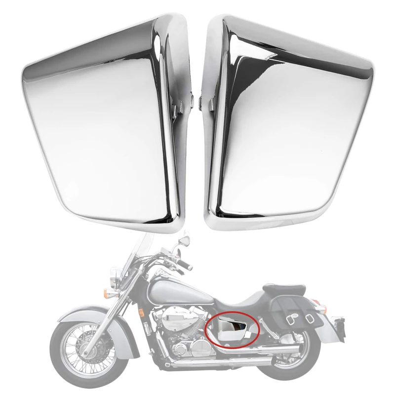 pslcustomerservic Battery Side Fairing Cover For Honda Shadow ACE 750 VT750 C D VT400 1997-2003, Silver Plastic, Left & Right