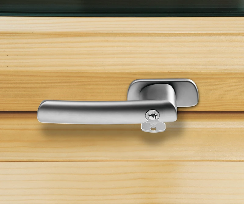 Roto Original Window Handle, Window Handle for roof Windows of The Series R6 and R8 Wood, Lockable with Key, Colour: Silver