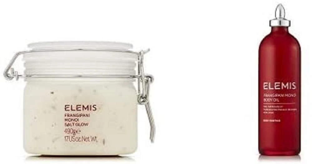 Elemis Frangipani Monoi Salt Glow Body Scrub and Body Oil (490 g and 100 ml)