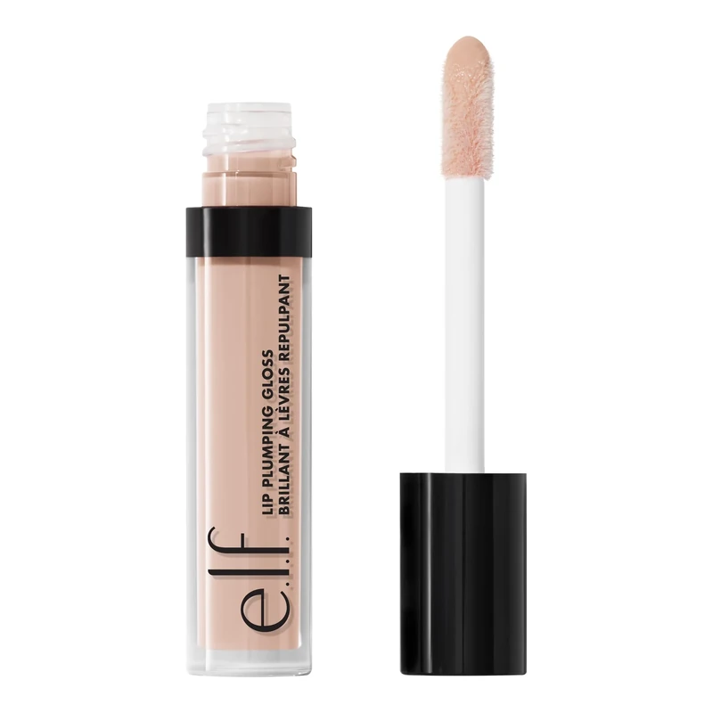 e.l.f., Lip Plumping Gloss, Hydrating, Nourishing, Invigorating, High-Shine, Plumps, Volumizes, Cools, Soothes, Peach Bellini, Shimmer, 0.09 Oz