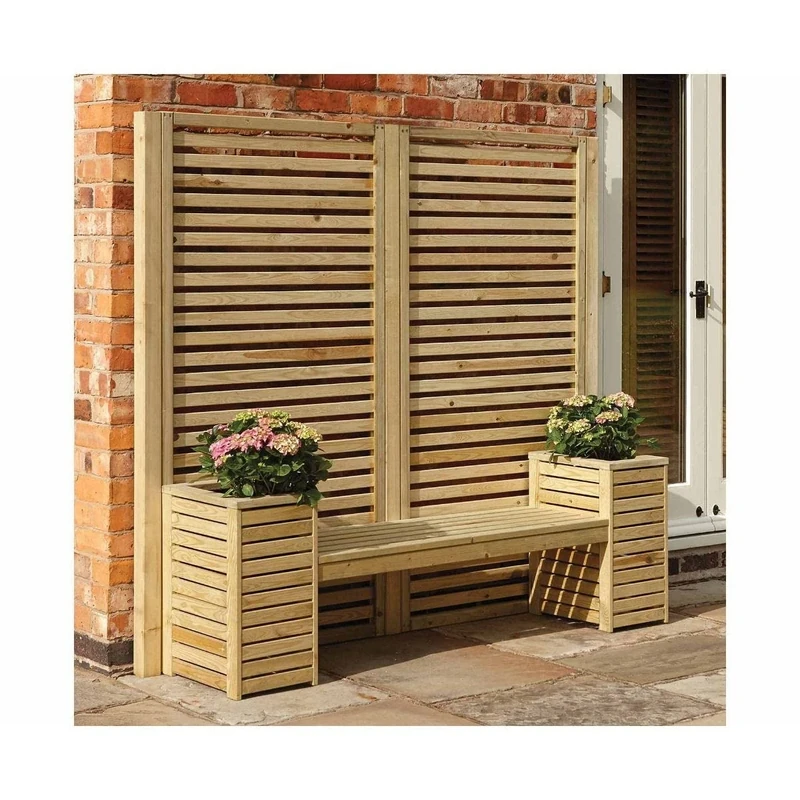 Rowlinson GCSEAT Garden Creations Seat Set, Natural, 201 x 67 x 183 cm