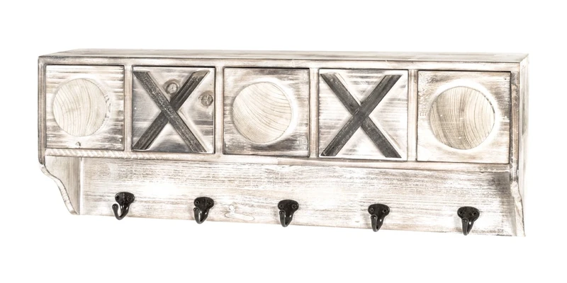 HAKU Möbel Wardrobe Vintage, Solid Wood, Metal - Size: W 65 cm X H 25 cm X D 15 cm, Style: Industrial