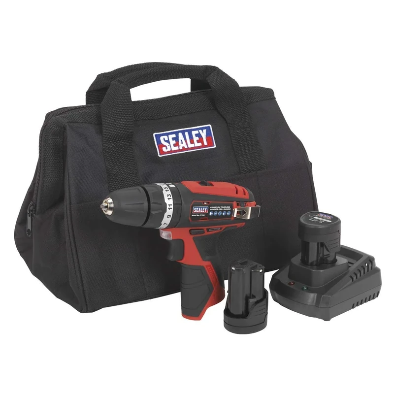 Sealey 12V SV12 Series Ø10mm Combi Drill Kit - 2 Batteries - CP1201KIT