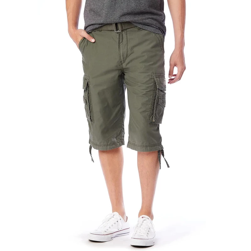 UNIONBAY Men's Cordova Belted Cargo Short Messenger, Military, 32