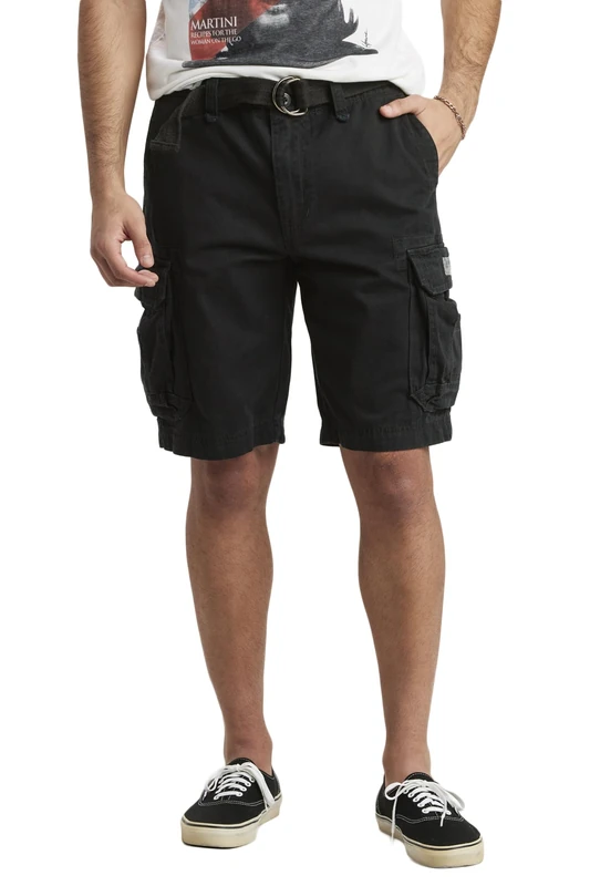 UNIONBAY Men's Survivor Belted Cargo Short-Reg and Big & Tall Sizes, Black, 44 - Image 1