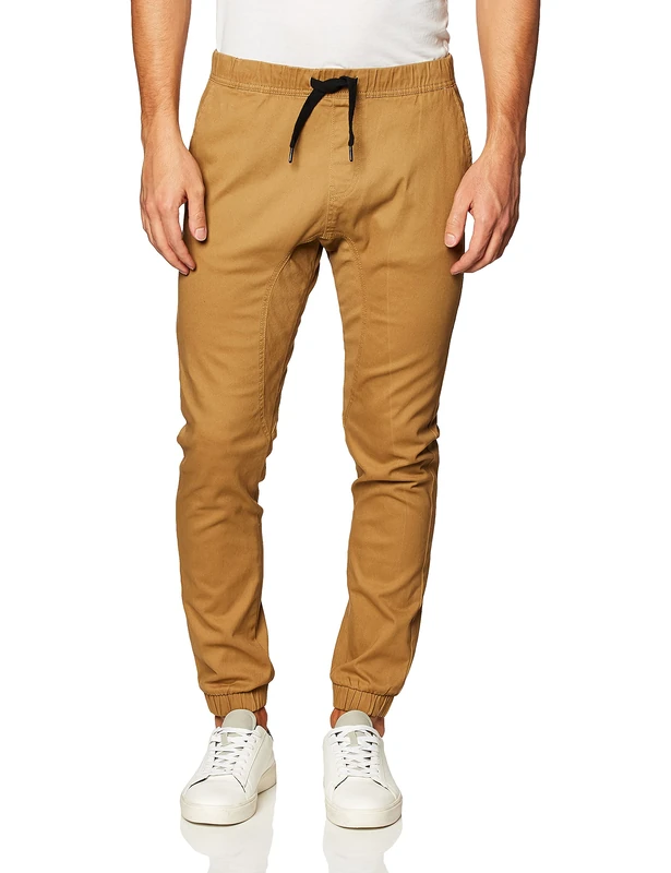 Southpole Men's Basic Stretch Twill Jogger Pants-Reg and Big & Tall Sizes Casual, Tobacco, Large