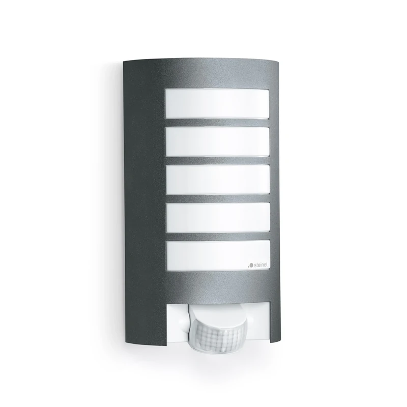 Steinel Outdoor Wall Light L 12 S anthracite, 180° motion detector, 10 m range, aluminium shade, E27 fitting, wall lamp