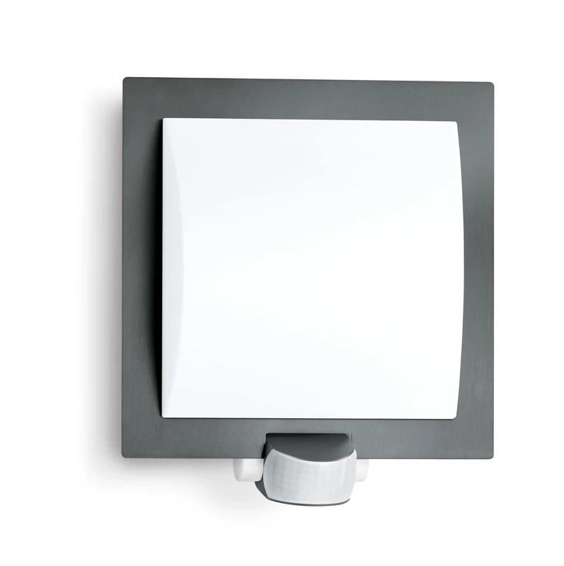 Steinel Outdoor Wall Light L 20 Anthracite -Motion Sensor Light, 180° Motion Detector, 10 m Range, Impact-Resistant, E27, max. 60 W