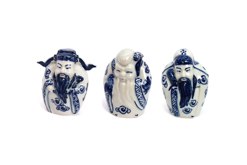 TEA SOUL Fukurokuju Porcelain Tea Statues, Porcelain, Multi-Colour, 17 x 9 x 8.6 cm