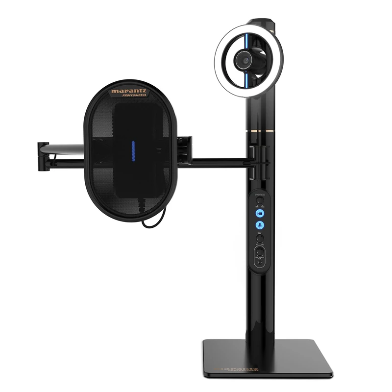 Marantz Professional Turret - Self-Contained USB-C Broadcast Video System with Full HD Webcam, USB Condenser Microphone, Audio Interface, Pop Filter, Dimmable LED Light Ring & Internal USB Hub