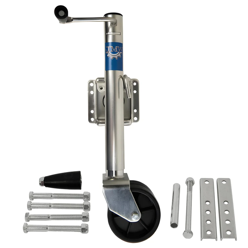 Jeremywell Swivel Trailer Jack Dual 6-Inch Wheel 1500 Lbs Capacity Swing-Back Boat RV Utility