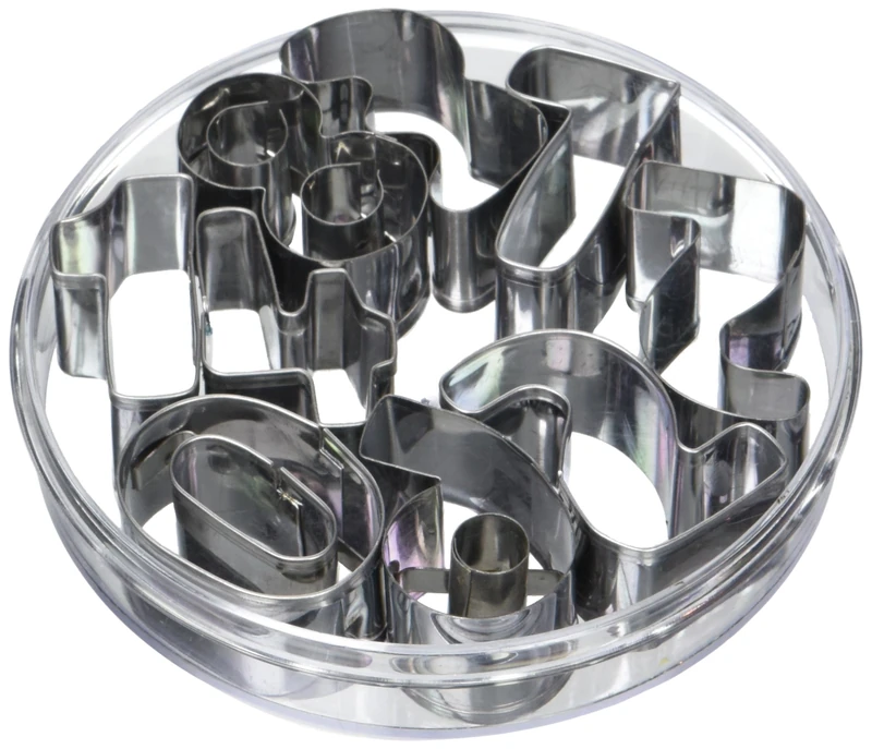 Pati-Versand Dough Scraper 11046 Numbers Cookie Cutters Numbers Metal Silver 10 X 2 X 10 cm