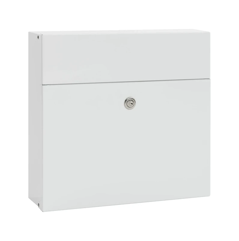 MEFA 161010DE Serenade 161 Letterbox (White, Postbox with Security Lock, Size 400 x 350 x 140 mm), 355 x 371 x 112 mm (HxBxT)