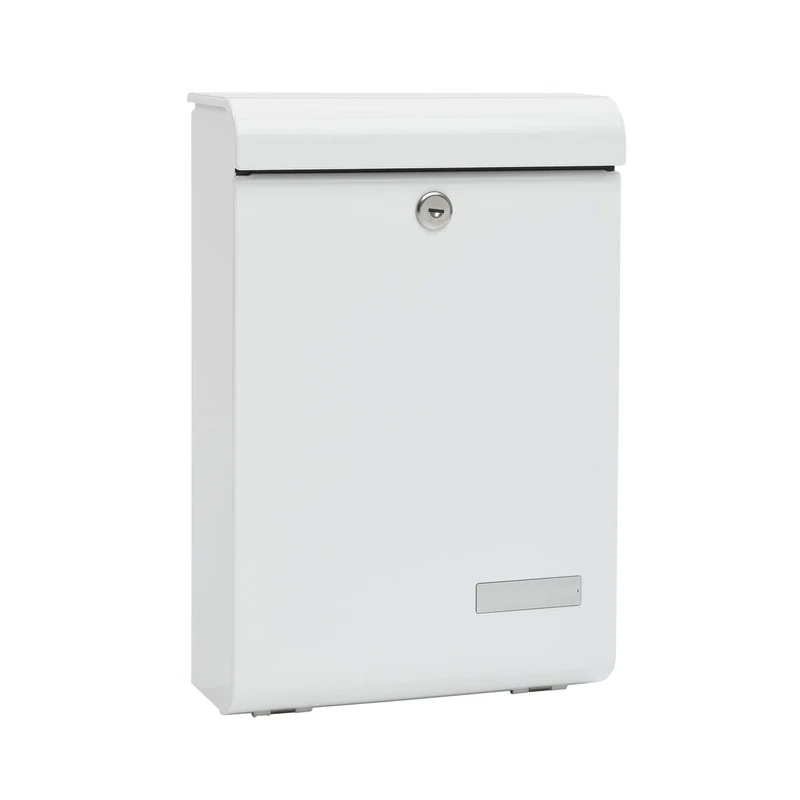 Renz MEFA Lento 135 135010DE Letterbox with Name Plate White Post Box with Lock Size 405 x 270 x 118 mm
