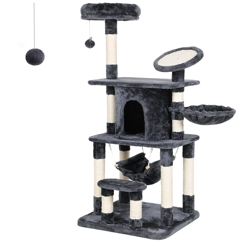 FEANDREA Cat Tree Multi-level Cat Play House Sisal Scratching Pad and Posts PCT25G
