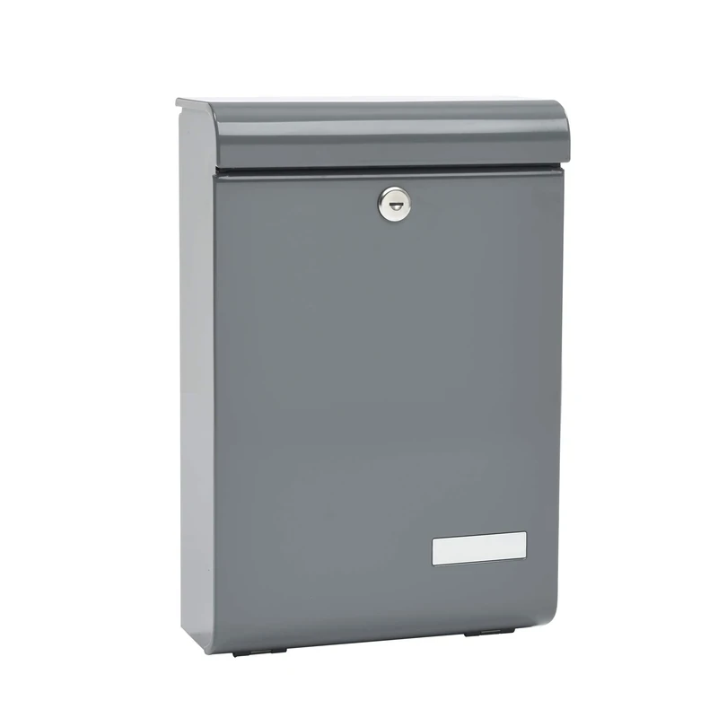 ME-FA MEFA Lento 135 Letterbox with Name Plate (Colour Grey, Postbox with Lock, Size 135500DE, Gray, 405 x 270 x 118 mm (HxBxT)