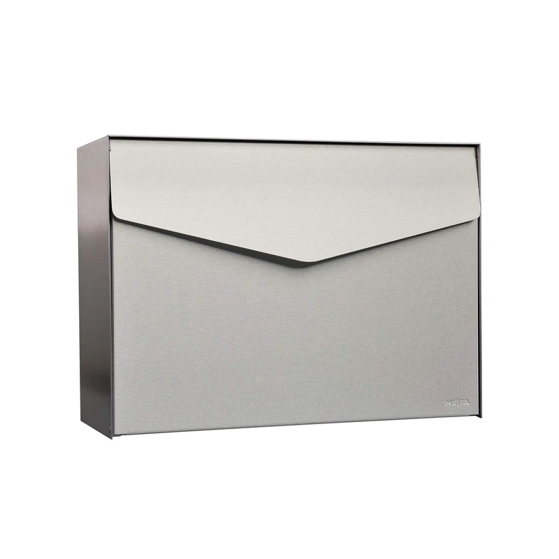 MEFA Letter Box 112 (Colour Stainless Steel, Postbox with Security Lock, Design Letterbox, Size 112030DE, stainlesssteel, 312 x 430 x 128 mm (HxBxT)