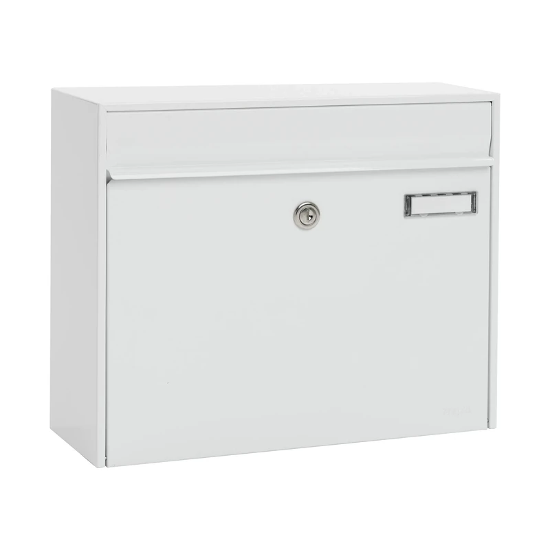 Renz MEFA Vals 101 101010DE Letterbox with Name Plate White Postbox with Lock Size 310 x 385 x 137 mm