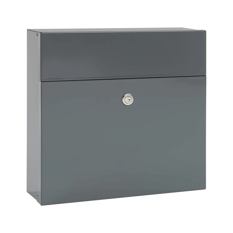 MEFA 161500DE Serenade 161 Letterbox (Grey, Postbox with Security Lock, Size 400 x 350 x 140 mm), Gray, 355 x 371 x 112 mm (HxBxT)