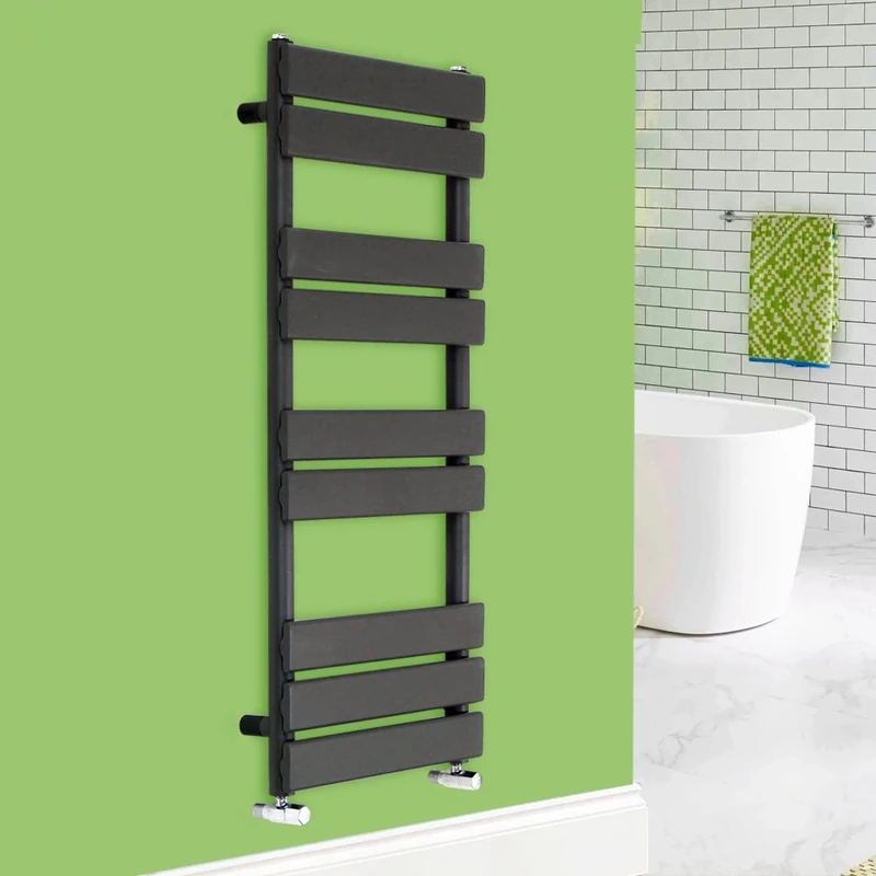 NRG 1000 x 450 mm Designer Flat Panel Heated Towel Rail Anthracite Bathroom Radiator for Living Room and Kitchen