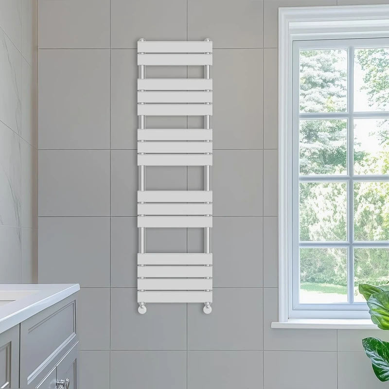 NRG 1600 x 450 mm Designer Flat Panel Heated Towel Rail Radiator Chrome Bathroom Radiator