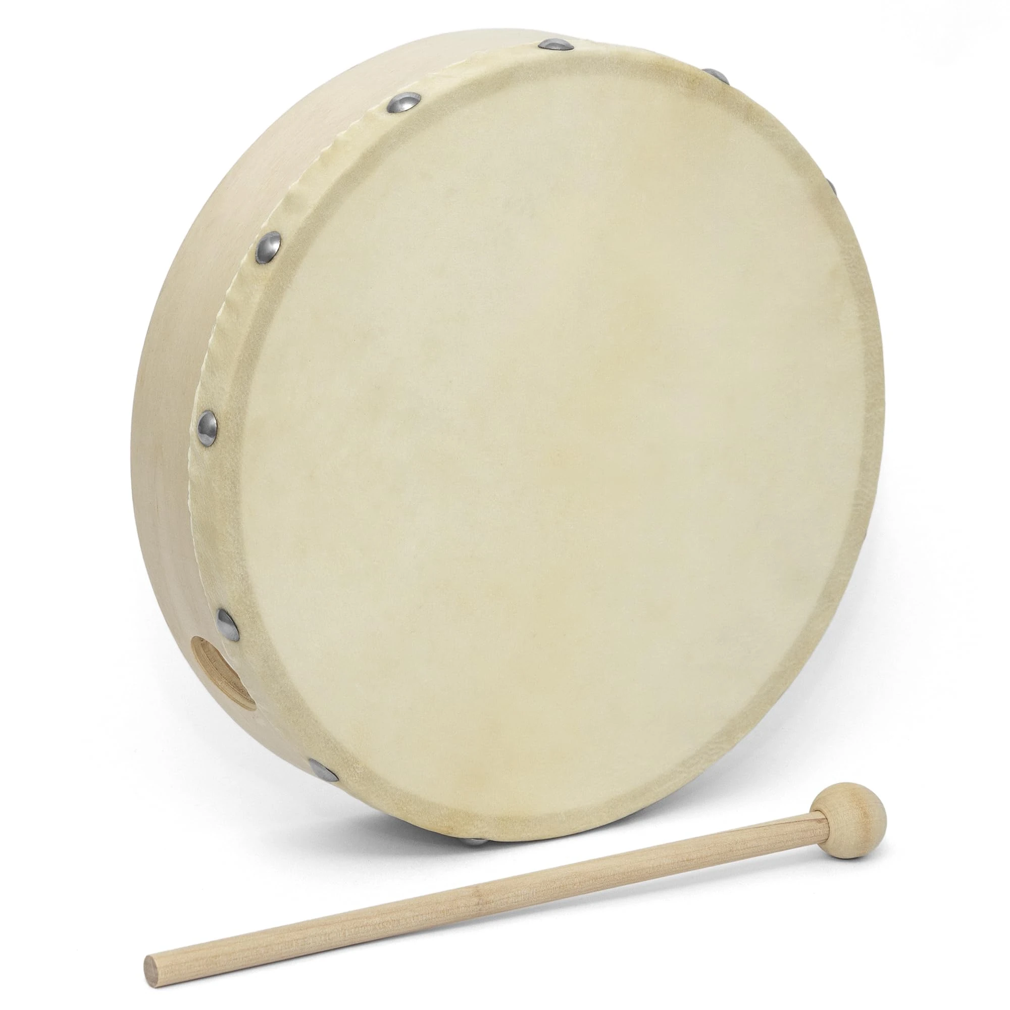 World Rhythm Hand Drum - 6 inch Frame Drum - Beater Included