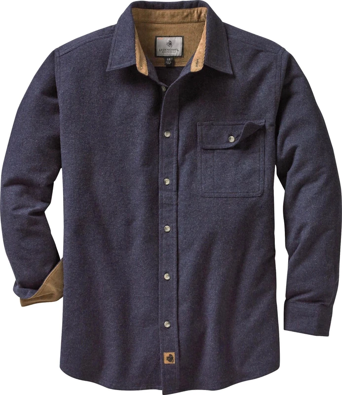 Legendary Whitetails Men's Big & Tall Buck Camp Flannel Shirt, Navy Heather, 3X-Large Tall