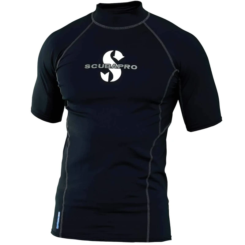SCUBAPRO Men's UPF 80 T-Flex Short Sleeve Rash Guard - Black, Small