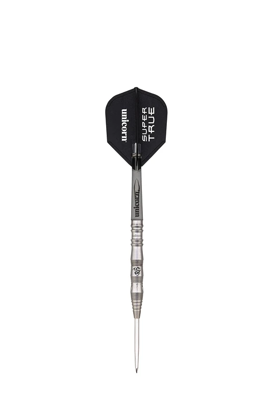 Unicorn Super True 90 Percent Tungsten, Black Professional Darts, Silver, 20 g