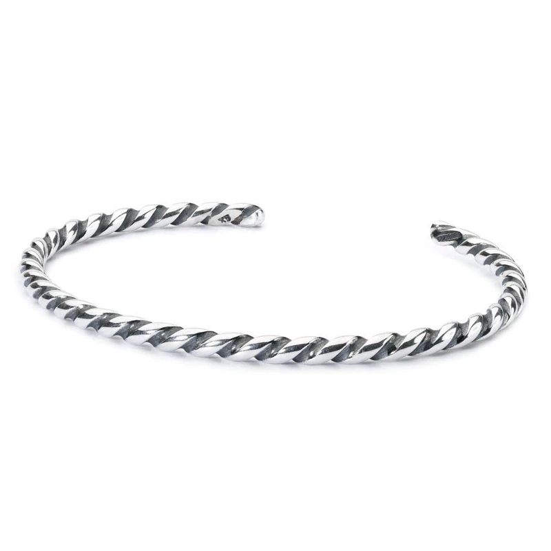 Trollbeads Silver 925 Twisted Silver Bangle M