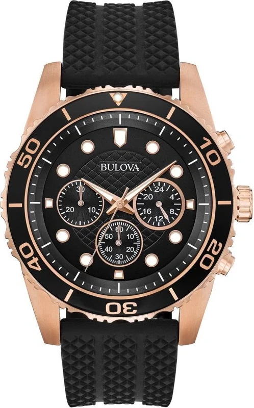 Bulova Men's Analogue Quartz Watch with Rubber Strap 98A192