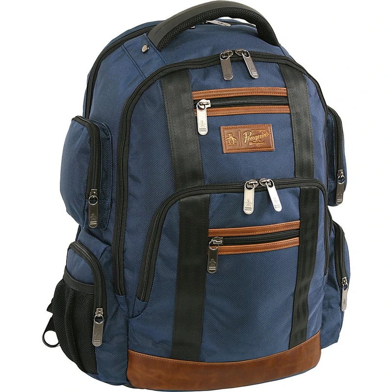 Original Penguin Unisex-Adult Peterson Backpack Fits Most 15-inch Laptop and Notebook, Navy, One Size