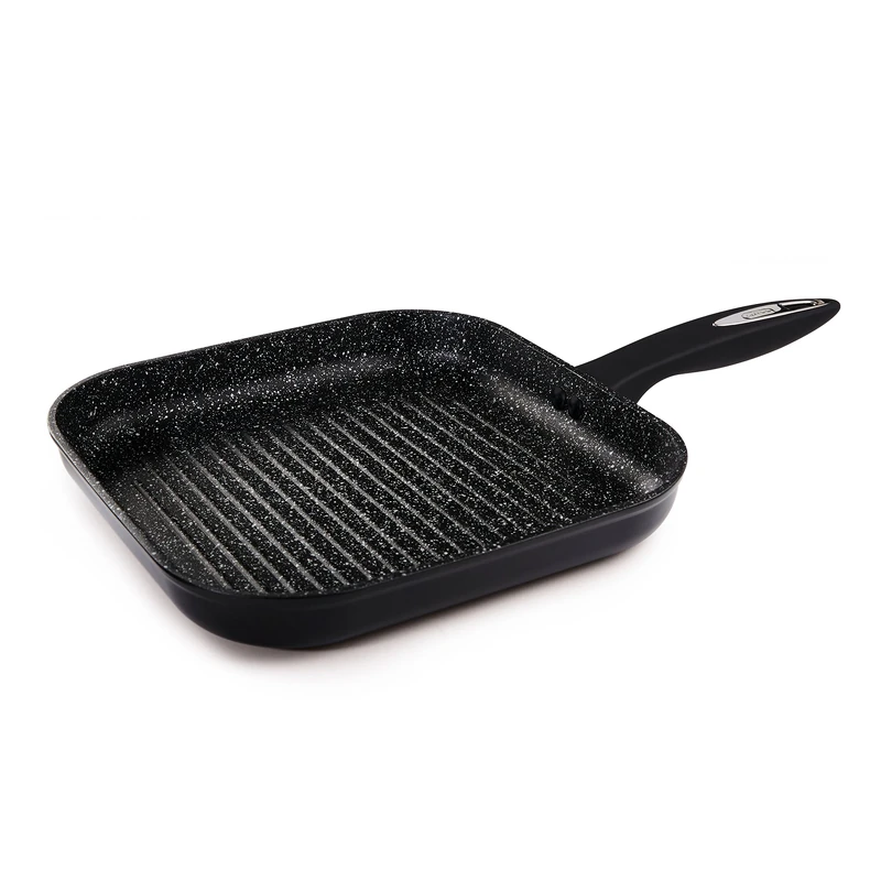 Zyliss E980067 Ultimate Non-Stick Grill Pan/Griddle Pan, 26cm/10in, forged Aluminium, Black, Rockpearl Plus Non-Stick Technology, Suitable for All Hobs Including Induction