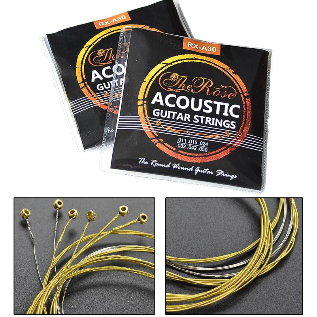WSS - 6 Pcs Replacement Acoustic Classic Guitar Strings For 3/4 Guitar Strings Leads Accessories