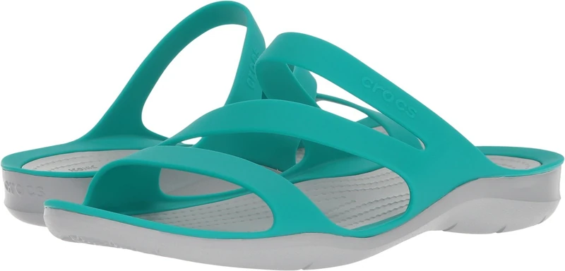 Crocs Women's Swiftwater Sandal W, Green Tropical Teal Light Grey 3o2, 2 UK